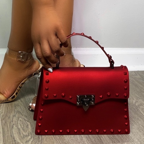 Mini Red Jelly Purse w/ Shoulder Strap - Picture 1 of 3